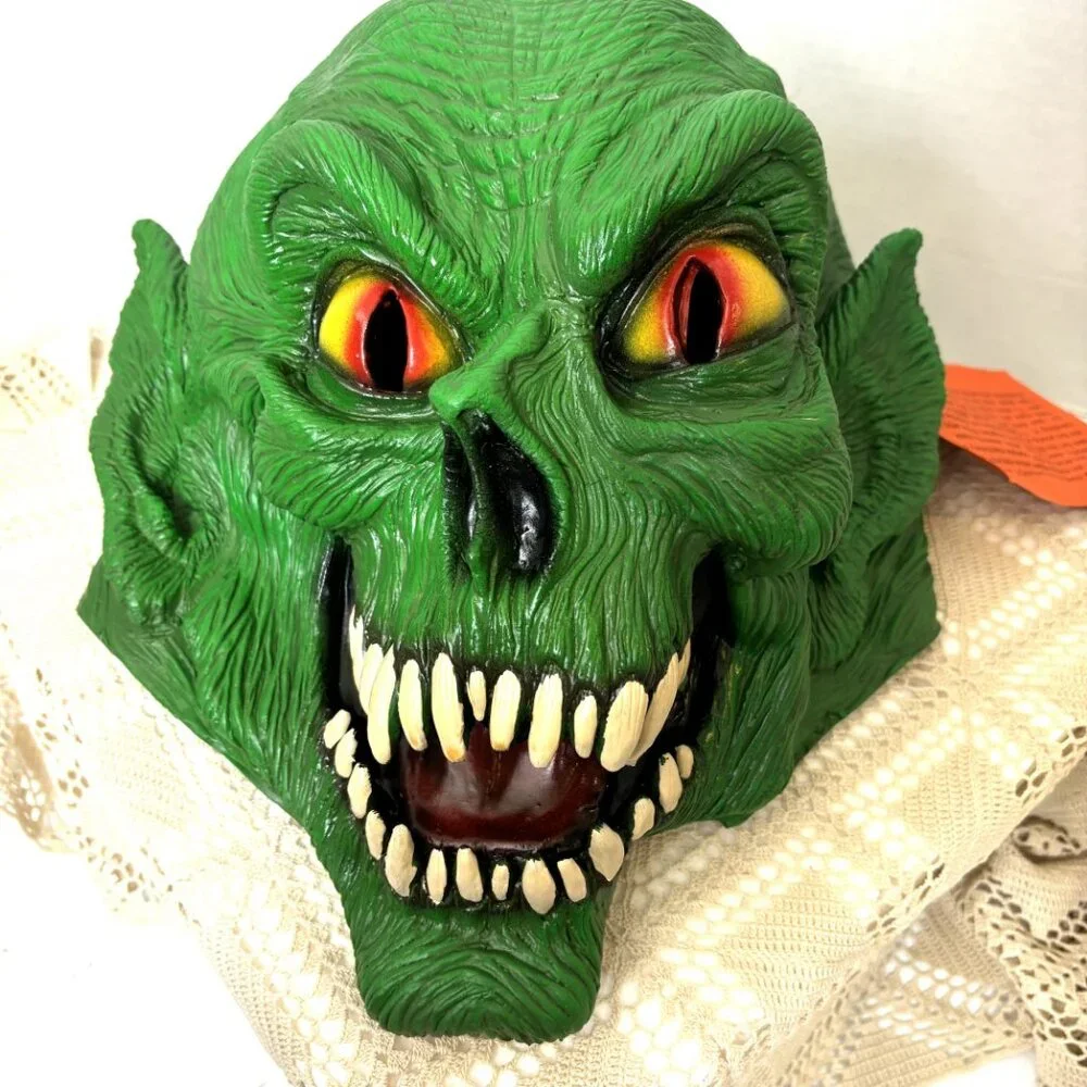 Rare VTG 1990 Green Demon  American Mask & Novelty Vintage Collectible Mask NWT